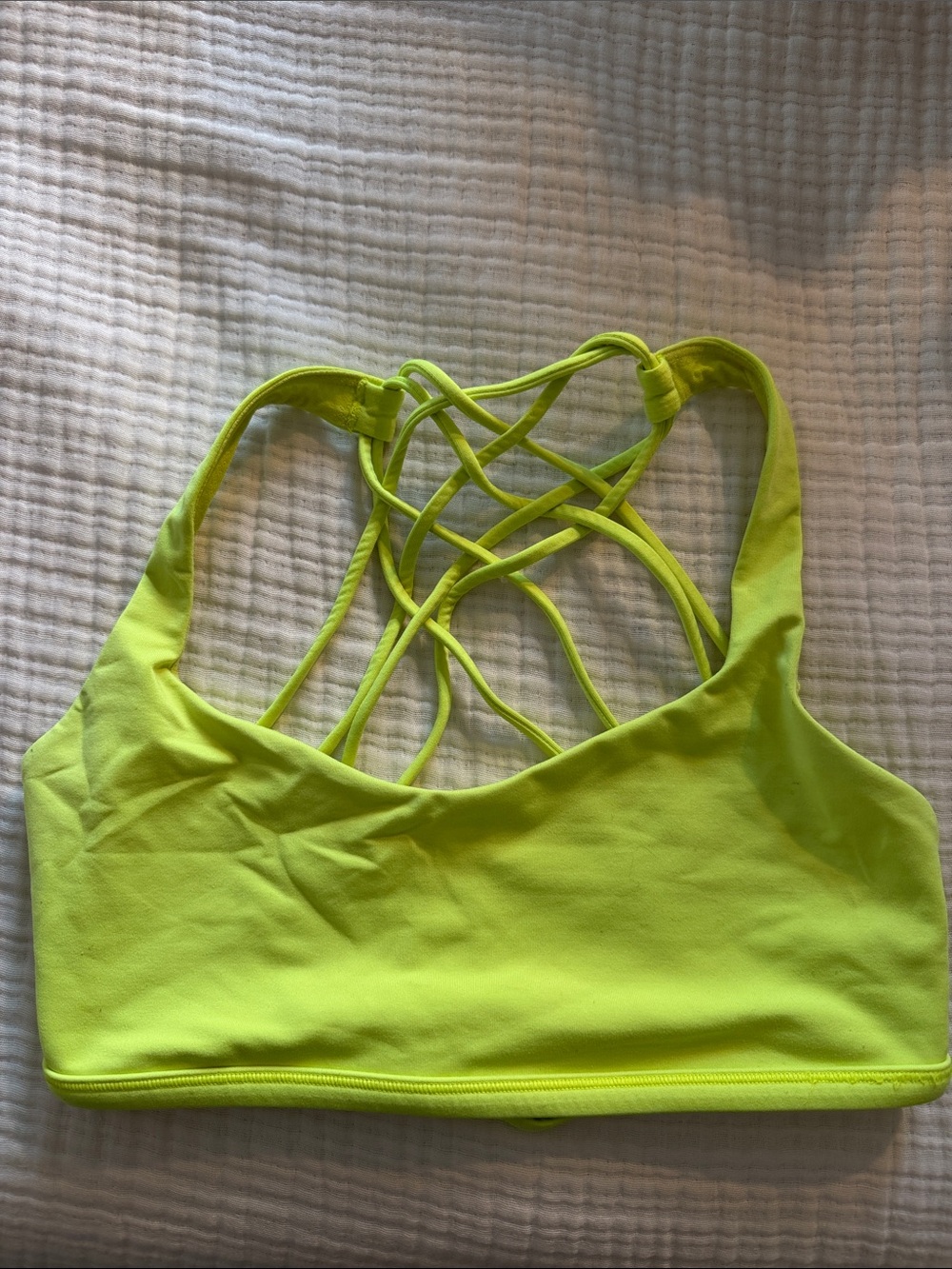 lululemon athletica Neon Lime Strappy Sports Bra